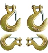 4Pack 5/16" Clevis Slip Hook, G70 Tow Chain Grab Hook with Safety Latch,for Trailer Truck Transpo...