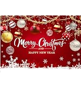 CHAIYA 8x6ft Red Christmas Backdrop Merry Christmas Party Backdrop Christmas Backdrops for Photog...
