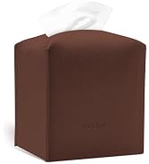 Azormi Tissue Box Cover, PU Leather Square Tissue Box Holder with Woven Pattern, Cube Tissue Box ...
