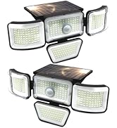dalattin Solar Flood Lights, 280 LED Solar Wall Light Outdoor, Dark to Dawn, IP65 Waterproof, 4 H...