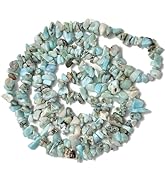 HAAMIIQII 5-8mm Natural Larimar Chips Beads Irregular Freeform Chip Loose Gemstone Beads Semi Pre...