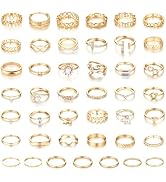 CHICUTIE Gold Knuckle Rings Set For Women Stackable Joint Finger Midi Rings Dainty Cubic Crystal ...
