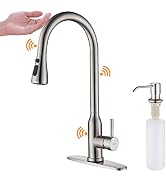 Touch Kitchen Faucet,KEER Smart Kitchen Sink Faucet with Pull Down Sprayer, Touch on Activated Ki...