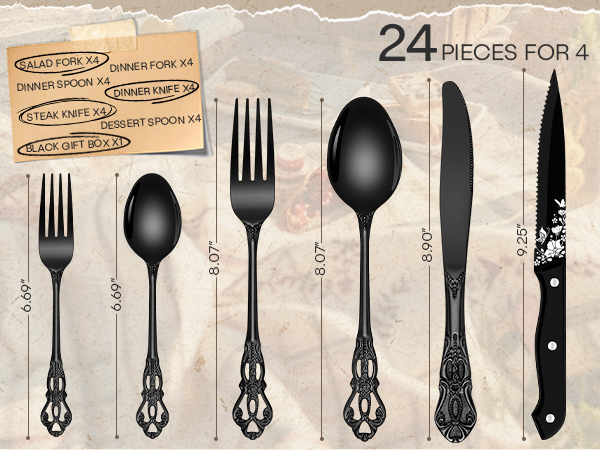 black utensil sets