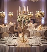 Gold Candelabra Centerpiece for Wedding Event Decor, 55'' Tall Floor Candle Holders, Metal 13 Arm...