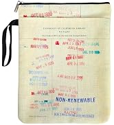 Vintage Library Card Printing Book Cover for Librarian Book Lovers Friends Women with Zipper & Ha...