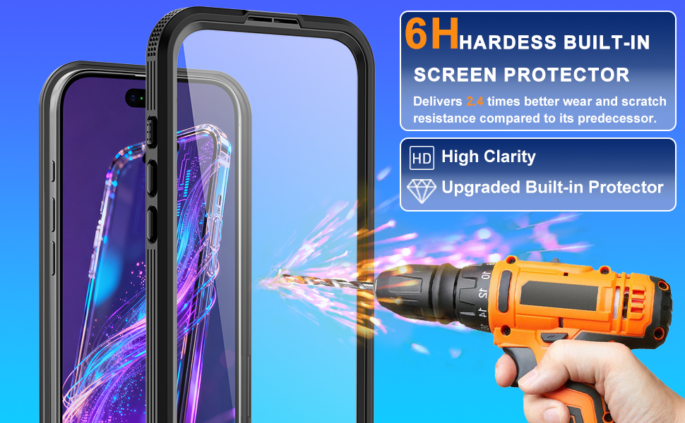 6H Hardess Built-in Screen Protector (More wear-resistant and scratch-resistant).