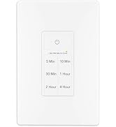 BN-LINK Countdown Timer Switch for Exhaust Fan, Bathroom Fan Light Switch Timer 5-10-30-60mins, 2...