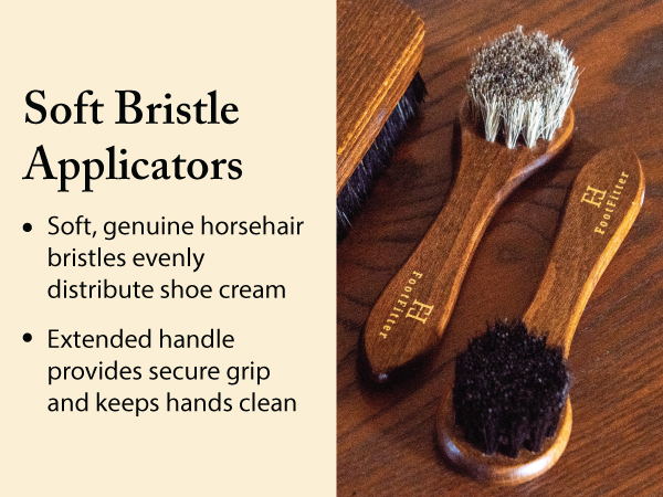 soft horsehair daubers evenly apply shoe polish cream to boots and leather