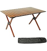 ROCK CLOUD Folding Camping Table Aluminum Portable Roll-Up Picnic Table 4-6 Person for BBQ Backya...