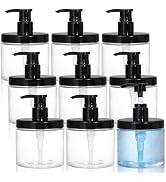 ZOOFOX 8 Pack Pump Bottle Dispenser, 17 oz Empty Shampoo Bottles with Black Pump, Refillable Plas...