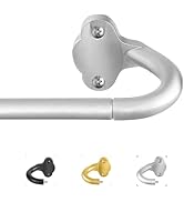 TVWOO Wrap Around Curtain Rods,Silver Curtain Rods 28 to 48 Inch,5/8 Inch Adjustable Blackout Cur...