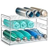 Water Bottle Organizer For Cabinet, Expandable Water Bottle Holder Rack, Adjustable Tumbler Stora...