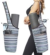 Ewedoos Canvas Yoga Mat Bag Fits Most Mats Yoga Bag with Large Storage Pockets to Hold More Acces...