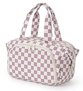 Narwey Travel Toiletry Bag, Large Wide-open Travel Bag for Traveling Women, Checkered Cosmetic Ma...