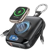 citicr Portable Charger 10000mAh w/Built-in Cables & iWatch Charger Black | Fast charging, Built-...