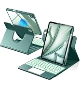 Hamile for iPad Air 11-inch & Air 5/4th Generation Case with Keyboard - 360 | Rotation Detachable...