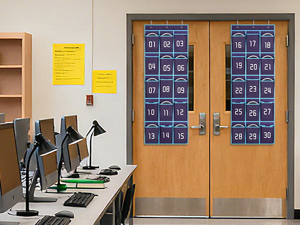 door organizer hanging for school library