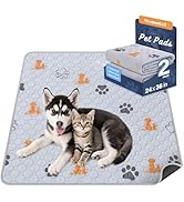 WanpeeGoo Washable Pee Pads for Dogs, 2 Pack Absorbent Reusable Training Dog Pads Pet Puppy Pads,...