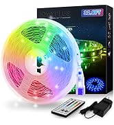 32.8ft Led Strip Lights, MYPLUS RGB LED Light Strip with Remote and Safety Power for Room,Kitchen...