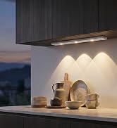 WhilsTec 2-Pack Wireless Under Cabinet Lights, Rechargeable LED Motion Sensor Closet Light, 3-Col...