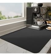 Ecotrim Coffee Mat Bar Accessories Espresso Machine Dish Drying Rack for Kitchen Counter - Black ...