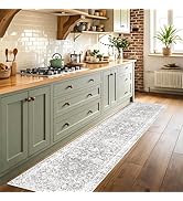 2x8 Hallway Washable Runner Rug : Vintage Soft Kitchen Bathroom Laundry Runner Non Slip Backing F...