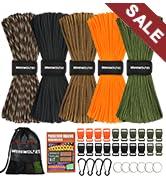 WEREWOLVES Paracord 550lb Paracord Variety Supplies – Type III Paracord Set – 100 Feet Spools of ...