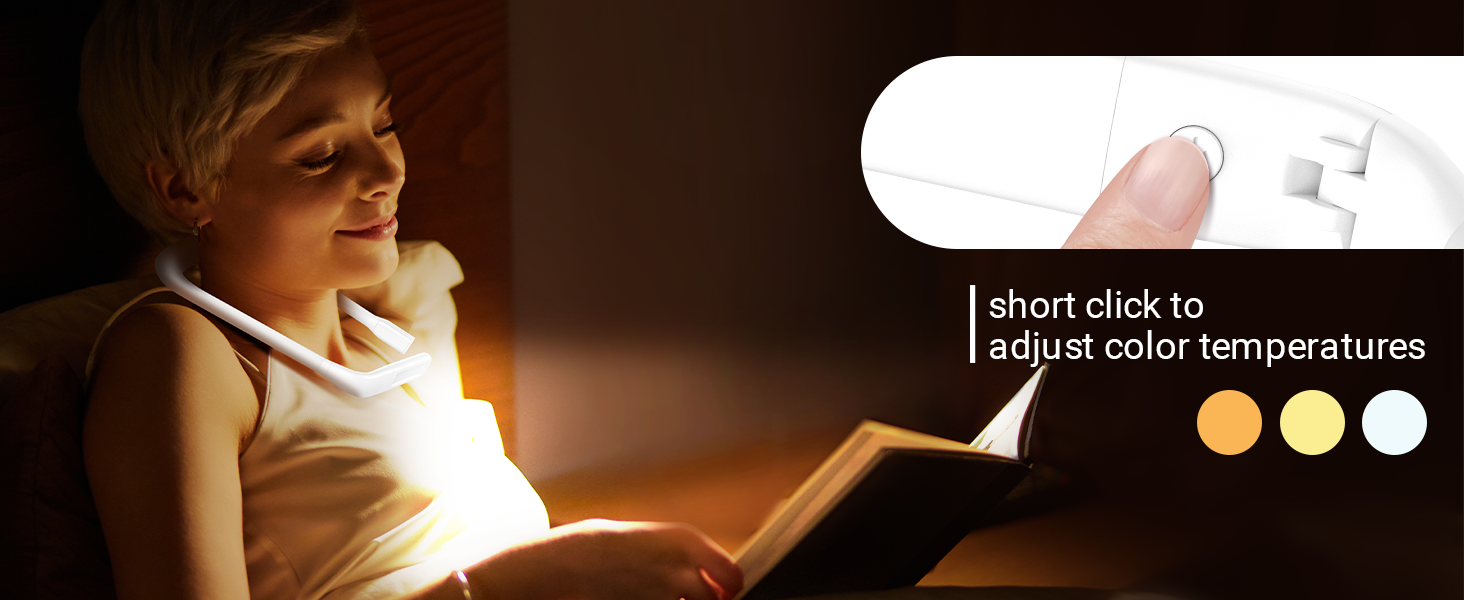 EastPin reading light book light reading lamp with 3 color temperatures