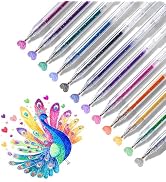 XWT Retractable Glitter Gel Pen 12 Colors, Sparkle Glitter Gel Pens, 1mm Fine Point Metallic Glit...