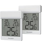 Raddy WT-1 Outdoor Window Thermometer, IP44 Waterproof Indoor Outdoor Temperature Gauge with Clea...