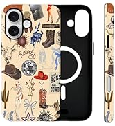 Solanaluna MagSafe Compatible Case for iPhone 17, Western Cowgirl Cowboy Howdy Retro Collage Aest...