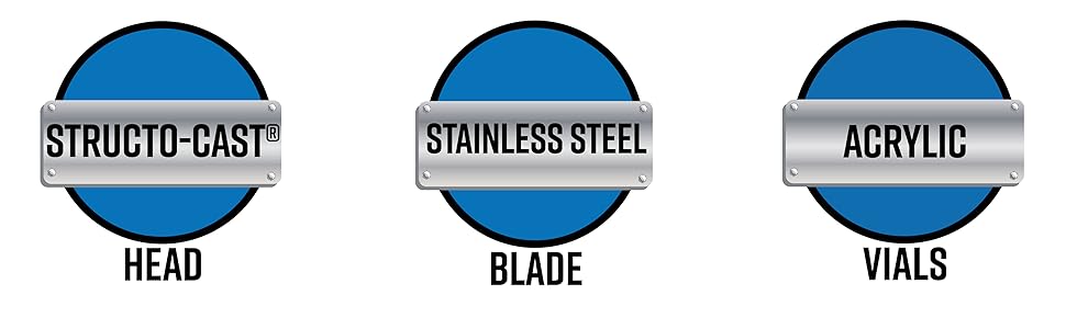 stainless steel blade acrylic vials combinaton square