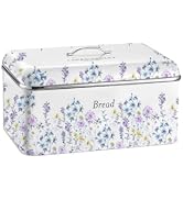 Laura Ashley Wild Meadow Large Bread Box for Kitchen Countertop - Breadbox | Durable Bread Storag...