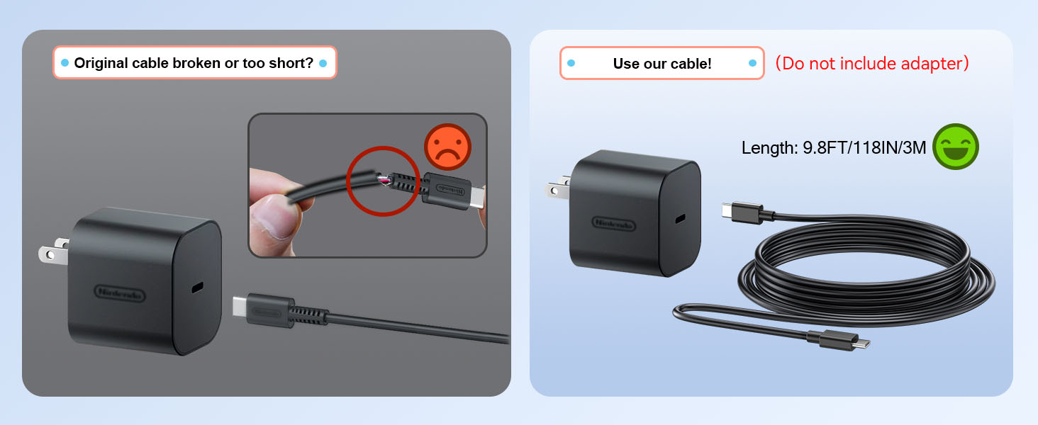 nintendo switch 2 charging cable 10ft
