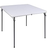 REDCAMP 34" Square Folding Card Table with Resin Top, Portable Fold in Half Small Card Tables wit...