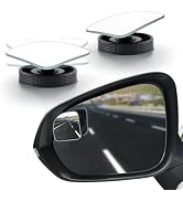 LivTee Blind Spot Car Mirror, Fan HD Glass Frameless Convex Side Mirror Blindspot, Reusable 360° ...