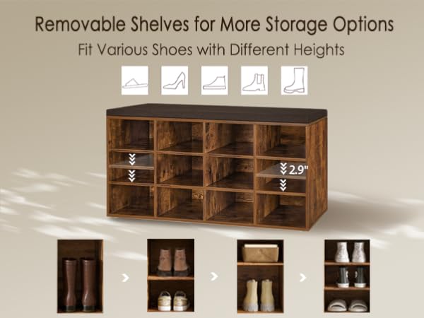 shoe storage bench for closet