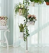 BAOYOUNI Indoor Plant Pole Stand Double Tension Rods Flower Pot Storage Shelf Holders Floor to Ce...