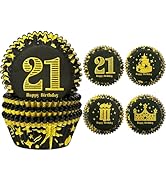 qiqee 21st Birthday Cupcake Liners 200PCS Muffin Liners 4 Designs Birthday Cupcake Papers Baking ...
