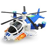 victob Light-Up Helicopter Toy for Toddlers, 360° Rotating Airplane Toy with Music and Bump & Go,...