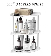 Sezanrpt 3 Tier Acrylic Corner Shelf Organizer Storage 9.5x9.5x15.7 Inch, White Countertop Corner...