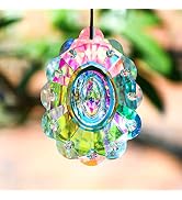 76mm Colorful Crystal Peacock Prism Sun Catcher Rainbow Pendants Maker, Hanging Crystal Prisms fo...
