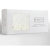 Stylish 5x5 Inch Gold Star Napkins -200 Pack of White and Gold Cocktail Napkins - Add Sparkle to ...