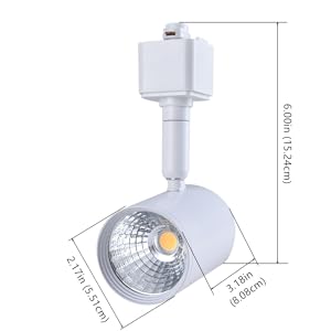 mirrea 6 Pack LED Track Lighting Heads Compatible with Single Circuit H Type Track Lighting Rail