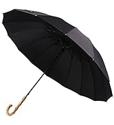 Meichoon Umbrella Manual Open & Close Umbrella with 16 Ribs Durable and Strong 210T Fiber Waterpr...