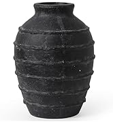 Kokrose Black Terracotta Vase, Black Vases Home Decor for Centerpieces, Large Vintage Rustic Flow...