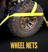 US Cargo Control Side Mount Wheel Net with Ratchet and Flat Hook, Easy to Use Wheel Strap vehicle