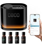 Smart Waterless Essential Oil Diffuser with 4 Hotel-Inspired Oils | Touch & App Control, Light, C...