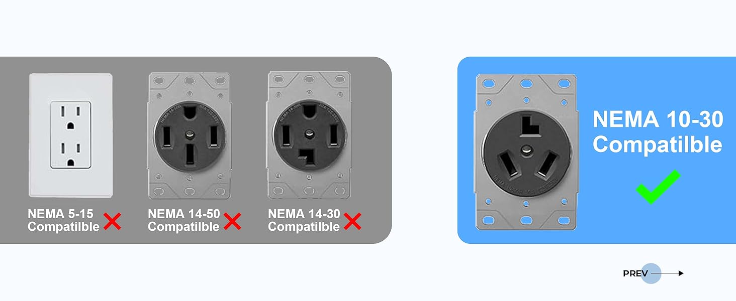 NEMA 10-30 Compatible